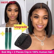 Load image into Gallery viewer, Short Bob Wig Bone Straight Human Hair Wigs for Black Women Pre-Plucked 5x5x1 Closure Wig Brazilian Hair Lace Wigs 150% Denisty