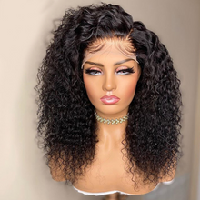 Load image into Gallery viewer, Deep Curly Lace Front Human Hair Wigs 13x6 Lace Frontal Wigs Brazilian Deep Wave Short Bob Lace Frontal Wig180 Density Wigs Remy