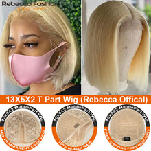 Load image into Gallery viewer, Ginger Orange Short Bob Lace Front Wigs 100% Human Hair Wigs Bob Lace Wigs For Women Blonde Orange Straight Brazilian Hair