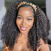 Load image into Gallery viewer, Headband Wig Human Hair Afro Kinky Curly Wigs Bob Wig Bouncy Jerry Curl Human Hair Wigs For Women Full Machine Wig 200 Density