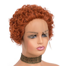 Load image into Gallery viewer, Short Curly Lace Front Wigs 13x1 Brazilian Water Wave Human Hair Wigs Pixie Cut Transparent Lace Wig for Black Women