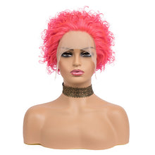 Load image into Gallery viewer, Short Curly Lace Front Wigs 13x1 Brazilian Water Wave Human Hair Wigs Pixie Cut Transparent Lace Wig for Black Women