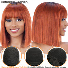 Load image into Gallery viewer, Ginger Orange Short Bob Lace Front Wigs 100% Human Hair Wigs Bob Lace Wigs For Women Blonde Orange Straight Brazilian Hair