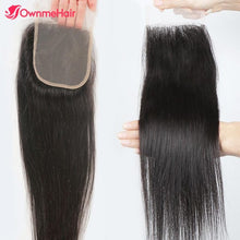 Load image into Gallery viewer, 4x4 5x5 13x4 Transparent Lace Frontal Closure Brazilian Human Hair Swiss Lace 100% Human Remy Hair Pre Plucked With Baby Hair