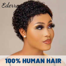 Load image into Gallery viewer, Short Curly Hair Wigs Pixie Cut Brazilian Human Hair For Black Women Natural Black Glueless Afro Kinky Curly Fluffy Hair Wigs