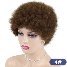 Load image into Gallery viewer, Short Curly Hair Wigs Pixie Cut Brazilian Human Hair For Black Women Natural Black Glueless Afro Kinky Curly Fluffy Hair Wigs