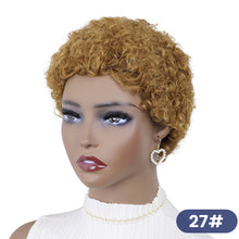 Load image into Gallery viewer, Short Curly Hair Wigs Pixie Cut Brazilian Human Hair For Black Women Natural Black Glueless Afro Kinky Curly Fluffy Hair Wigs