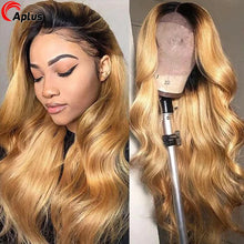 Load image into Gallery viewer, Dark Roots Blonde Body Wave Lace Front Wig Ombre Hd Lace Front Human Hair Wigs 1B/27 30 Brazilian Glueless Wig On Sale Cheap
