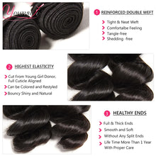 Load image into Gallery viewer, Younsolo Human Hair Loose Wave Bundles With Closure Brazilian Human Hair 3/4 Bundles With Lace Closure Loose wave Hair Extension
