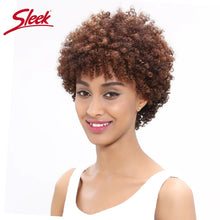 Load image into Gallery viewer, Sleek Natural Brazilian Afro Kinky Curly Human Hair Wigs F1B/33 Red 99J Short Machine Made Remy Human Hair Wigs For Black Women
