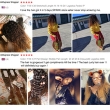 Load image into Gallery viewer, Spark 1/3/4 Bundles Afro Kinky Curly Human Hair Extensions Ombre Brazilian 100% Human Hair Weave Bundles
