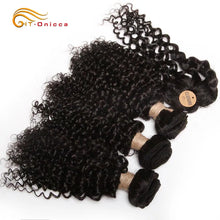 Load image into Gallery viewer, Kinky Curly Bundles With Closure Natural Human Hair Bundles Short Indian Hair Bundles With Circular Closure
