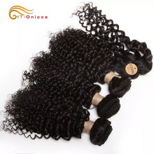 Load image into Gallery viewer, Kinky Curly Bundles With Closure Natural Human Hair Bundles Short Indian Hair Bundles With Circular Closure
