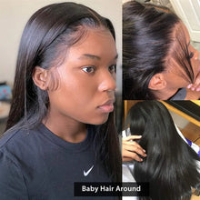 Load image into Gallery viewer, 13x4 Ear To Ear HD Lace Frontal Brazilian Straight Transparent 4x4 Lace Closure 100% Virgin Human Hair Pre Plucked Hairline
