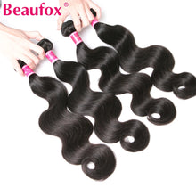 Load image into Gallery viewer, Beaufox Body Wave Bundles Brazilian Hair Weave Bundles 1/3/4 PCS Human Hair Bundles Natural /Jet Black 8-30&quot;Remy Hair Extensions
