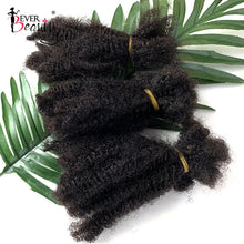 Load image into Gallery viewer, Mongolian Afro kinky Curly Hair Bulk Human Hair Bundles For Braiding Crochet 100g/pc Braids Hair No Weft Remy Ever Beauty
