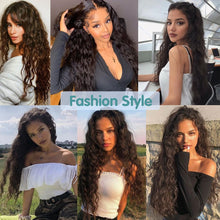 Load image into Gallery viewer, MERISIHAIR Synthetic One Piece 5clips Long Curly Clips in Hair Extension Hair Water Wave Blonde Black 24&quot; For Women Hairpieces
