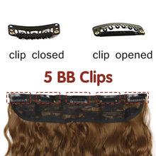 Load image into Gallery viewer, MERISIHAIR Synthetic One Piece 5clips Long Curly Clips in Hair Extension Hair Water Wave Blonde Black 24&quot; For Women Hairpieces
