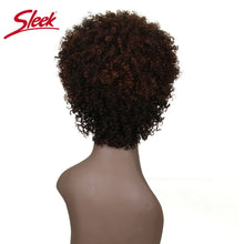 Load image into Gallery viewer, Sleek Natural Brazilian Afro Kinky Curly Human Hair Wigs F1B/33 Red 99J Short Machine Made Remy Human Hair Wigs For Black Women
