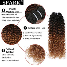 Load image into Gallery viewer, Spark 1/3/4 Bundles Afro Kinky Curly Human Hair Extensions Ombre Brazilian 100% Human Hair Weave Bundles
