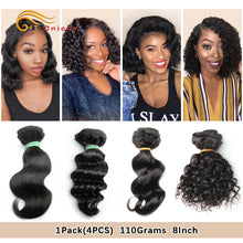 Load image into Gallery viewer, Kinky Curly Bundles With Closure Natural Human Hair Bundles Short Indian Hair Bundles With Circular Closure
