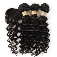 Load image into Gallery viewer, Kinky Curly Bundles With Closure Natural Human Hair Bundles Short Indian Hair Bundles With Circular Closure
