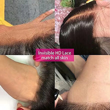 Load image into Gallery viewer, 13x4 Ear To Ear HD Lace Frontal Brazilian Straight Transparent 4x4 Lace Closure 100% Virgin Human Hair Pre Plucked Hairline
