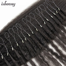 Load image into Gallery viewer, Isheeny Kinky Straight Micro Loop Ring Human Hair Extensions 12&quot;-26&quot; Brazilian Coarse Micro Link Hair Extensions 100% Human Hair
