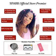 Load image into Gallery viewer, Spark 1/3/4 Bundles Afro Kinky Curly Human Hair Extensions Ombre Brazilian 100% Human Hair Weave Bundles
