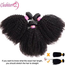 Load image into Gallery viewer, Afro Kinky Curly Human Hair Bundles Extensions 100g/PC Indian Remy Hair Natural Color Double Weft 1/3/5Pcs Set Full End
