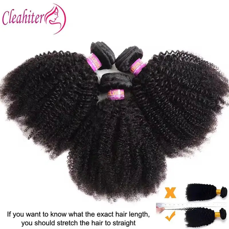 Afro Kinky Curly Human Hair Bundles Extensions 100g/PC Indian Remy Hair Natural Color Double Weft 1/3/5Pcs Set Full End