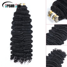 Load image into Gallery viewer, 18Inch Deep Wave Tape In Hair Extensions Human Hair For Women Kinky Curly Double Drawn Tape Ins Brazilian Remy Hair Extensions
