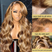 Load image into Gallery viewer, Highlight Wig 13x6 Hd Lace Frontal Wig Honey Blonde Body Wave Lace Front Human Hair Wigs For Women 30 inch 360 HD Full Lace Wig
