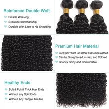 Load image into Gallery viewer, Brazilian Kinky Curly Human Hair Bundles Unprocessed Human Hair 3 Bundles Wet and Wavy Hair Bundles Hair Extensions for Woman
