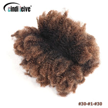 Load image into Gallery viewer, Ombre Brown Afro Kinky Curly Bulk Human Hair For Braiding #30-#1-#30 Crochet Braiding Hair Extensions Locks For Braids No Weft
