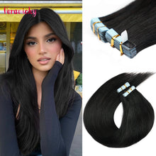 Load image into Gallery viewer, Veravicky Hair Tape In Hair Extensions Natural Human Hair Tiny Interface 4x0.8cm Skin Weft Remy 20pcs 16-24 inch For Thin Hair
