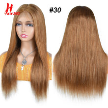 Load image into Gallery viewer, #27 Honey Blonde 13x4 Lace Front Wigs Human Hair Straight 4x4 Lace Closure Wigs Remy Straight Human Hair Wigs For Women HairUGo
