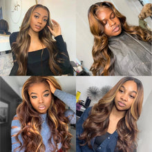 Load image into Gallery viewer, Highlight 13x6 Lace Front Wig Body Wave 13x4 Hd Lace Frontal Wig Colored Human Hair Wigs For Women Loose Deep Wave Glueless Wig
