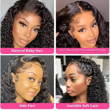 Load image into Gallery viewer, Malaysian Water Wave Short Bob Human Hair Lace Front Wig Wet And Wavy Deep Curly Bob Frontal Wigs Sandalias De Mujeres En Oferta
