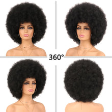 Load image into Gallery viewer, Afro Kinky Curly Short Human Hair Wigs With Thick Bangs Fluffy Natural Bob Wig Glueless Brazilian Full Machine Made Wigs On Sale

