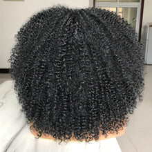 Load image into Gallery viewer, Curly Afro Wigs for Black Women Short Curly Wig with Bangs Kinky Curls Curly Hair Synthetic Wigs for African American Women
