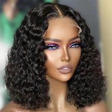 Load image into Gallery viewer, Malaysian Water Wave Short Bob Human Hair Lace Front Wig Wet And Wavy Deep Curly Bob Frontal Wigs Sandalias De Mujeres En Oferta
