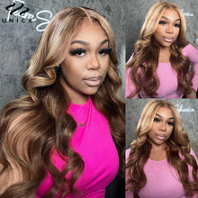 Load image into Gallery viewer, UNice Bye-Bye Knots Wig Pre Cut Pre Bleached Pre Plucked 7x5 Lace Closure Wig Human Hair Honey Blonde Body Wave Glueless Wig
