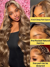 Load image into Gallery viewer, 4/27 Highlight Brown Body Wave 13x4 Colored Lace Front Human Hair Wigs Glueless 13x6 Ombre Blonde HD Lace Frontal Wig For Women
