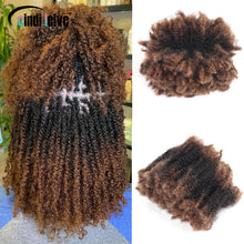 Load image into Gallery viewer, Ombre Brown Afro Kinky Curly Bulk Human Hair For Braiding #30-#1-#30 Crochet Braiding Hair Extensions Locks For Braids No Weft
