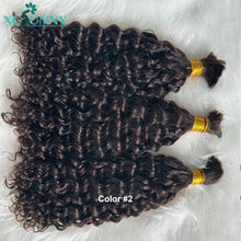 Load image into Gallery viewer, Bulk Human Hair No Weft For Braiding Curly Deep Wave Extensions Bulk Human Hair Bundles Wholesale For Boho Knotless Braids
