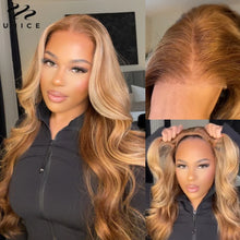 Load image into Gallery viewer, UNice Bye-Bye Knots Wig Pre Cut Pre Bleached Pre Plucked 7x5 Lace Closure Wig Human Hair Honey Blonde Body Wave Glueless Wig

