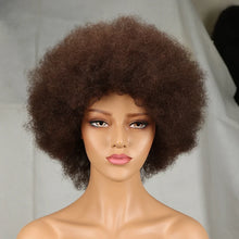 Load image into Gallery viewer, QVR Short Afro Kinky Curly Wigs With Bangs For Women Fluffy Short Afro Curly Wigs Human Hair Wig 180% Density Full Machine Hair
