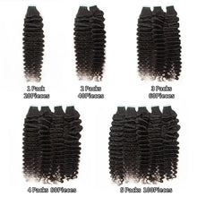 Load image into Gallery viewer, Deep Wave Tape In Extensions 100% Human Hair Deep Curly Tape in Extensions Black Women Skin Weft Remy Natural Hair Extensions
