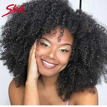 Load image into Gallery viewer, Sleek P4/27 Afro Kinky Curly Human Hair Bob Wigs Brazilian Highlight T1b/30 Remy Hair With Bang 250% Density Black Human Hair
